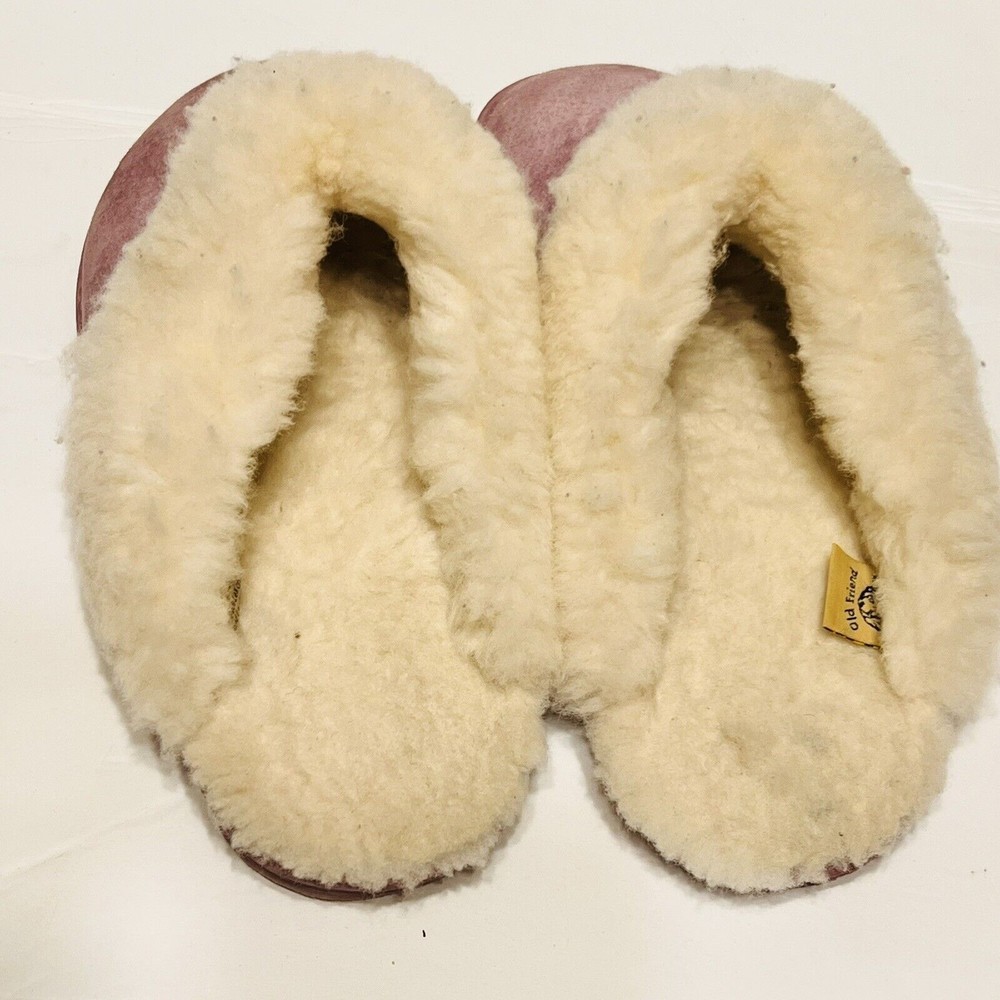 Old Friend purplish gen sheepskin suede leather Soft Clog house Slippers XXL - Picture 5 of 12